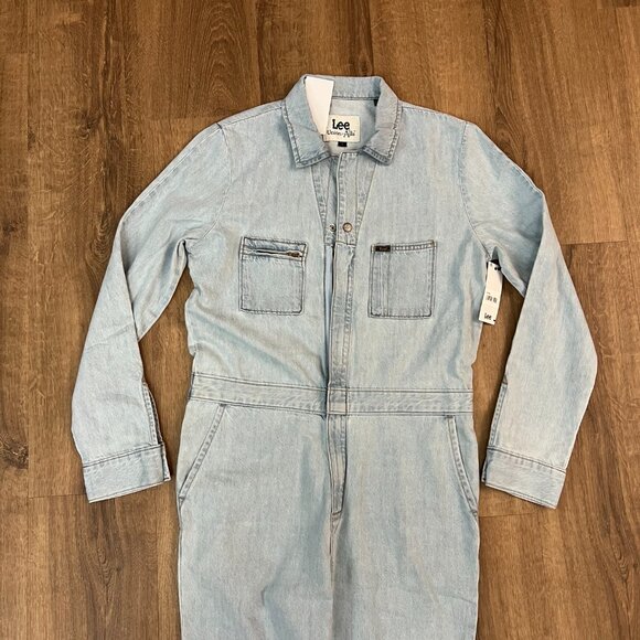 NEW Lee Union Alls Denim Coveralls Utility Jumpsuit Light Wash Sz S - Picture 5 of 16